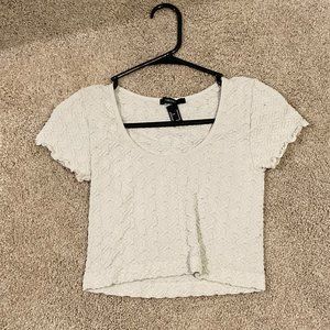 textured crop tee